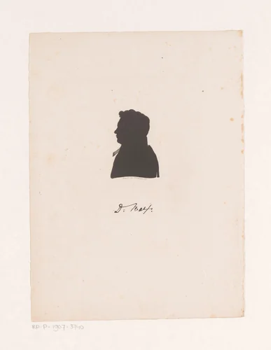 Silhouetportret van onbekende man by anonymous, print, 1822-1863