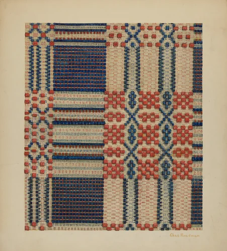 Coverlet by Charles Roadman, index of american design, 1940