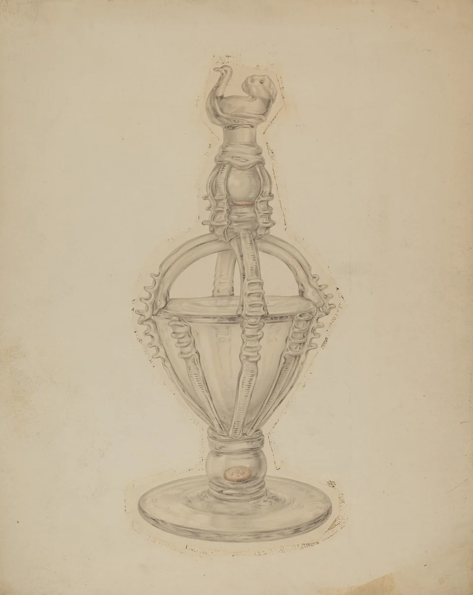 Bottle by Van Silvay, index of american design, 1935-1942