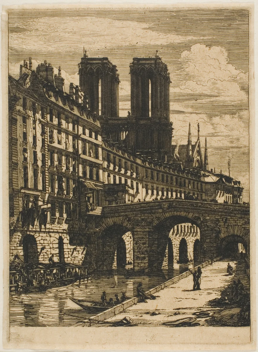 Le Petit Pont, Paris by Charles Meryon, print, 1850