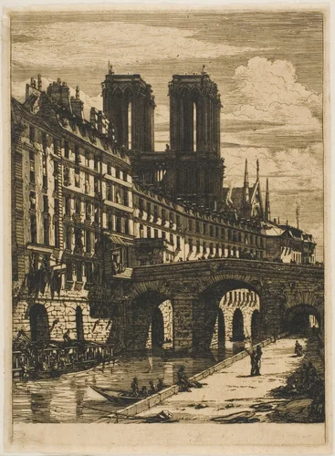 Le Petit Pont, Paris by Charles Meryon, print, 1850