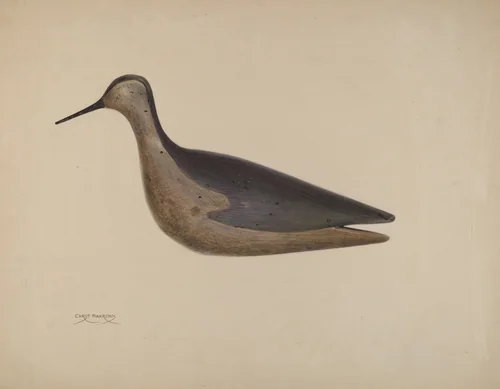 Wooden Decoy by Chris Makrenos, index of american design, 1937