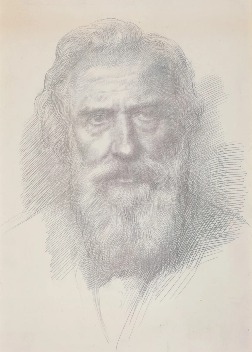 Self-Portrait by Alphonse Legros, drawing, 1890-1900