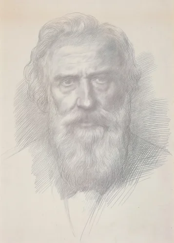 Self-Portrait by Alphonse Legros, drawing, 1890-1900