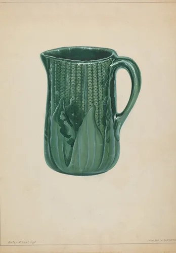 Bennington Pitcher by Howard H. Sherman, index of american design, 1937