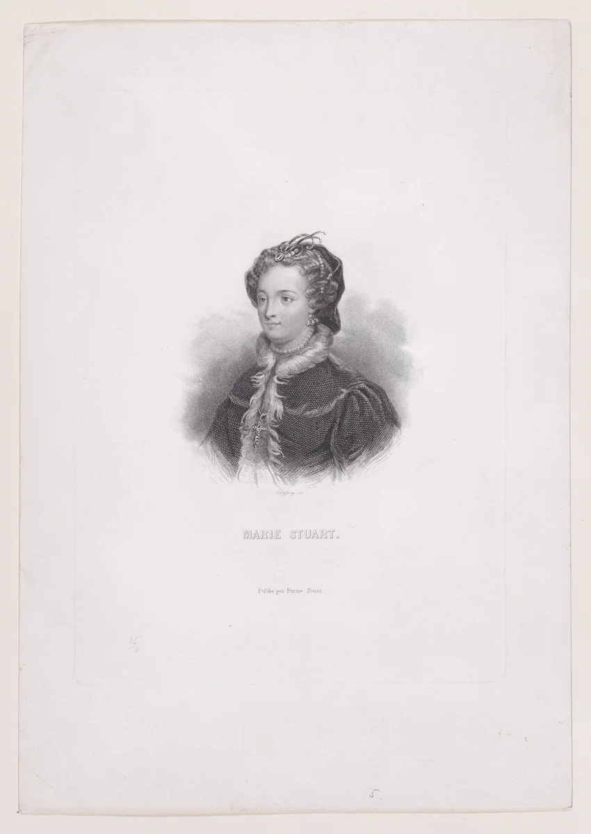 Mary, Queen of Scots by Charles-Michel Geoffroy, print, 1845-1855