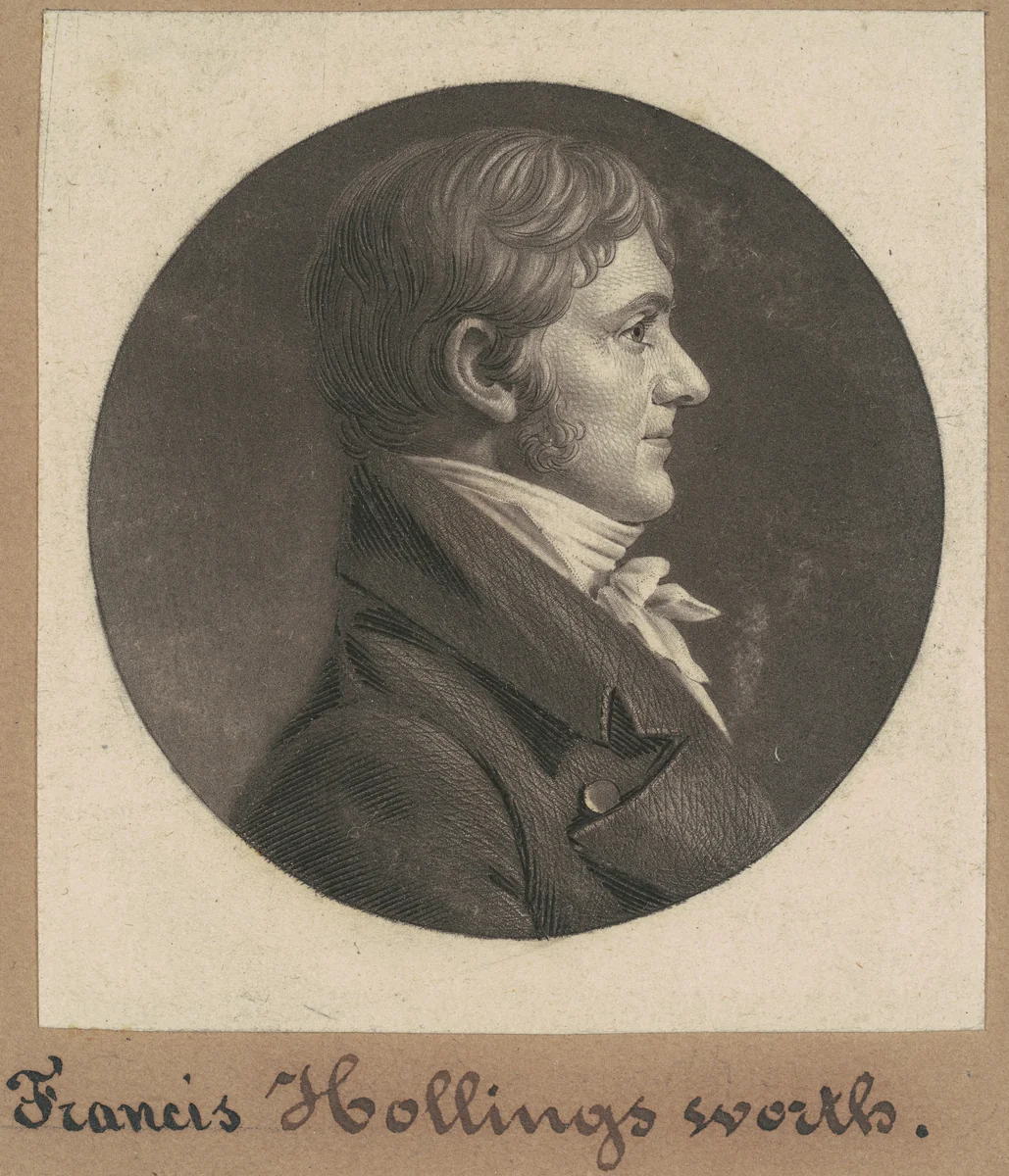 Francis Hollingsworth by Charles B. J. Févret de Saint-Mémin, print, 1804
