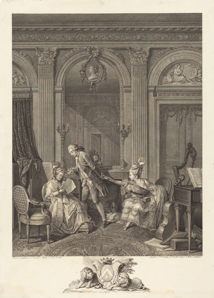 Le Billet doux by Nicolas Delaunay, print, 1778