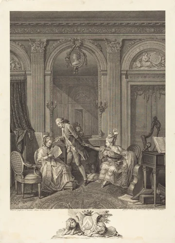 Le Billet doux by Nicolas Delaunay, print, 1778