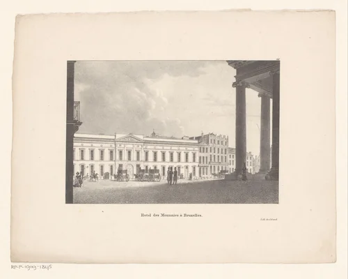 Gezicht op het Muntplein te Brussel by anonymous, print, 1827-1829