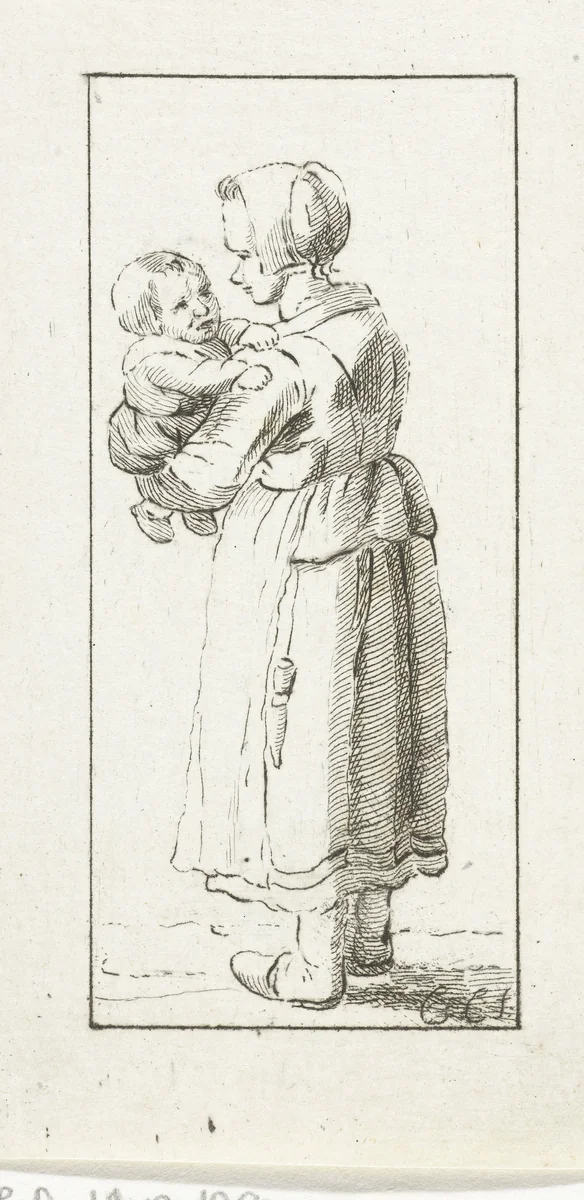 Moeder met kind by Pieter de Mare, print, 1779-1796