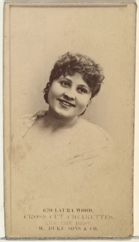 Card Number 620, Laura Wood, from the Actors and Actresses series (N145-3) issued by Duke Sons & Co. to promote Cross Cut Cigarettes by W. Duke, Sons & Co., photograph, 1880-1889