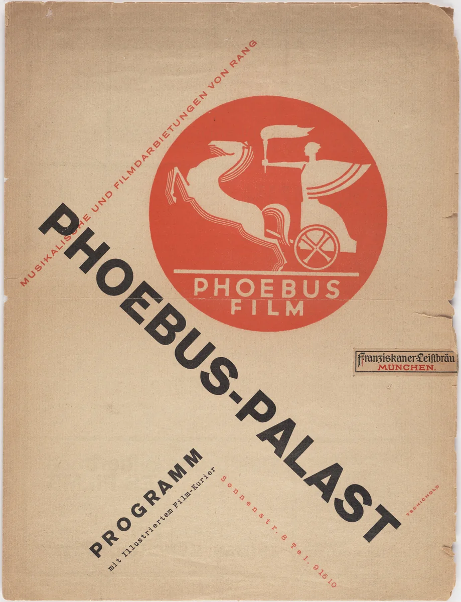 Phoebus-Palast, Musikalische und Filmdarbietungen von Rang, Programm by Jan Tschichold, design, 1927