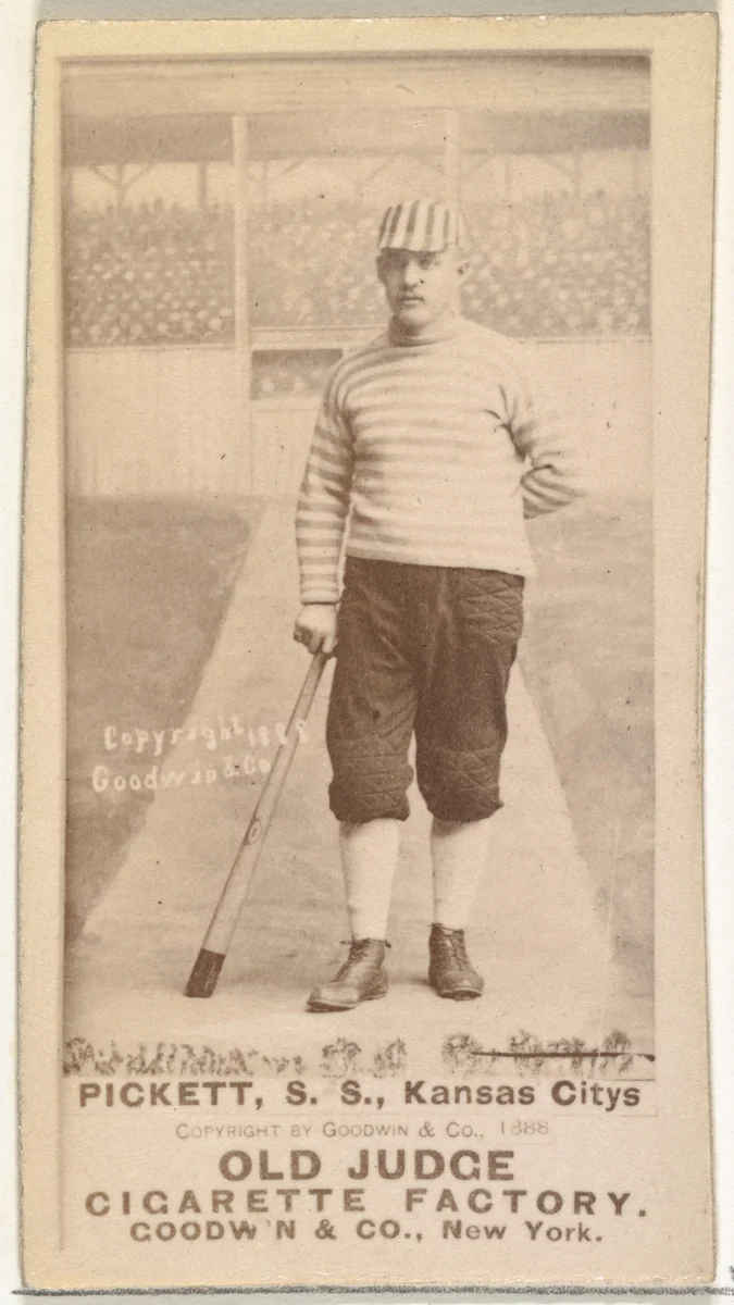 John Thomas Pickett, Shortstop, Kansas City Cowboys, from the Old Judge series (N172) for Old Judge Cigarettes by Goodwin & Company, photograph, 1888