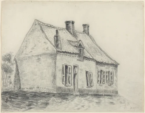 The Magrot House, Cuesmes by Vincent van Gogh, drawing, 1879-1880