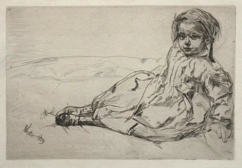 Bibi Valentin by James McNeill Whistler, print, 1859