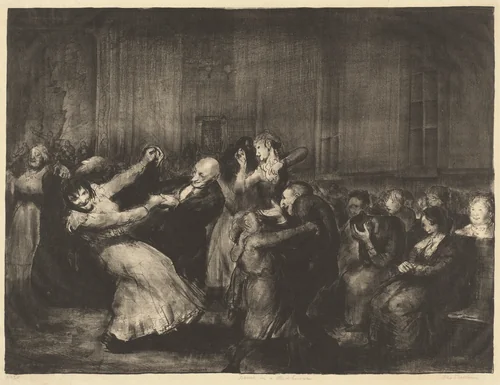 Dance in a Madhouse by George Bellows, print, 1917