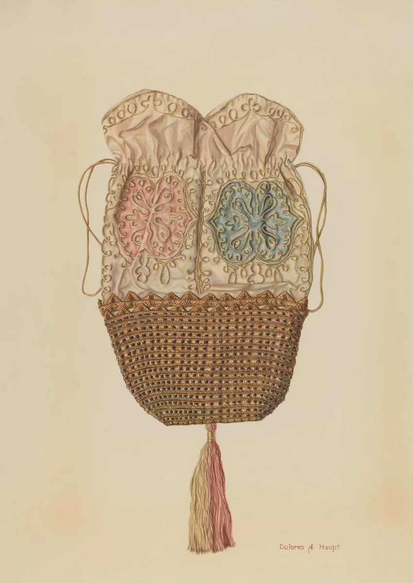 Silk-straw Reticule by Dolores A. Haupt, index of american design, 1935-1942