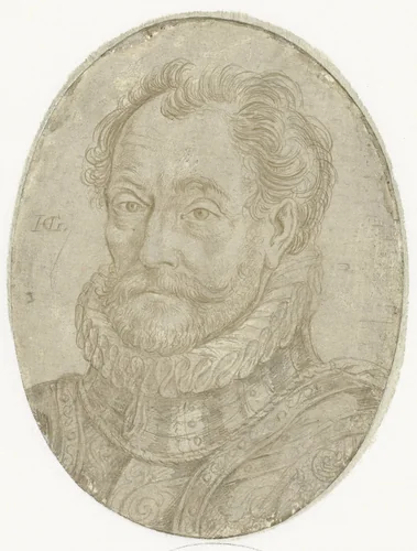 Portret van Prins Willem I van Oranje by Hendrick Goltzius, drawing, 1595-1605