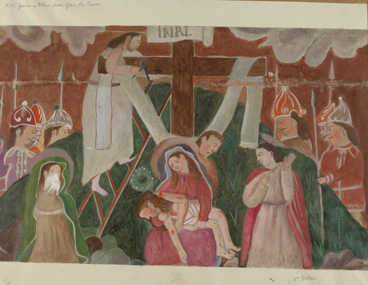 Station of the Cross No. 13: "Jesus is Taken Down from the Cross" by William Herbert, index of american design, 1936