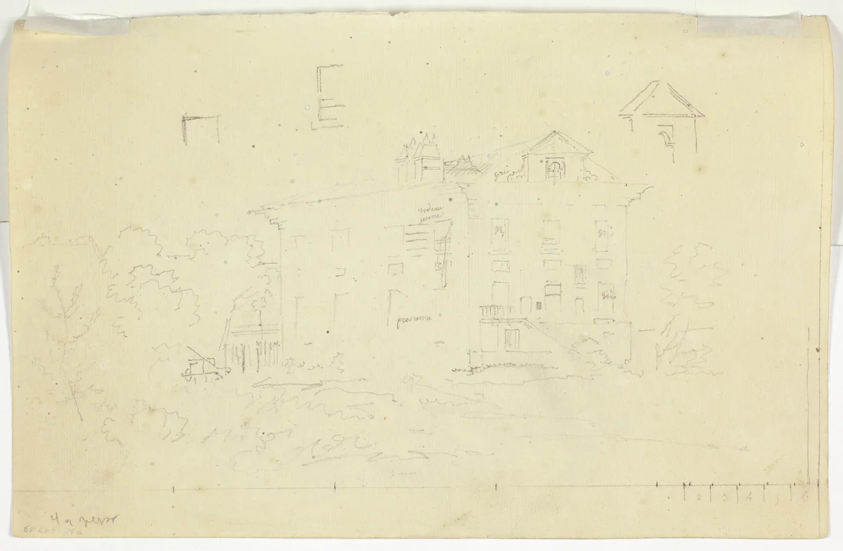 A House by Pierre Antoine Mongin, drawing, 1781-1827