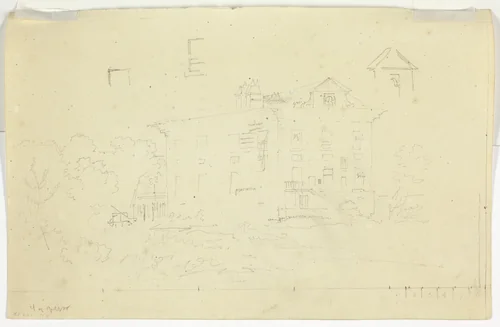 A House by Pierre Antoine Mongin, drawing, 1781-1827