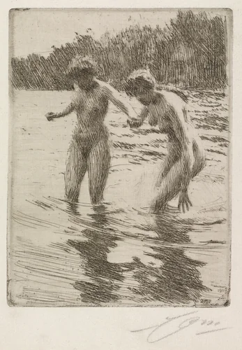 Two Bathers by Anders Zorn, print, 1910