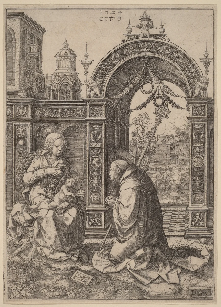 The Vision of Saint Bernard by Dirk Jacobsz Vellert, print, 1524