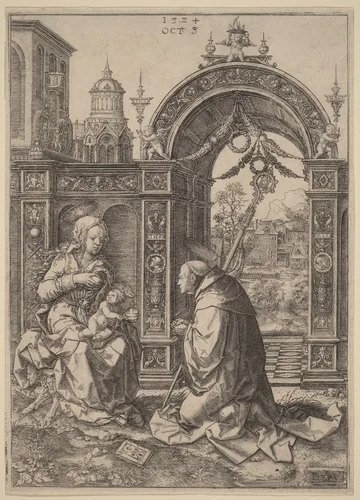 The Vision of Saint Bernard by Dirk Jacobsz Vellert, print, 1524