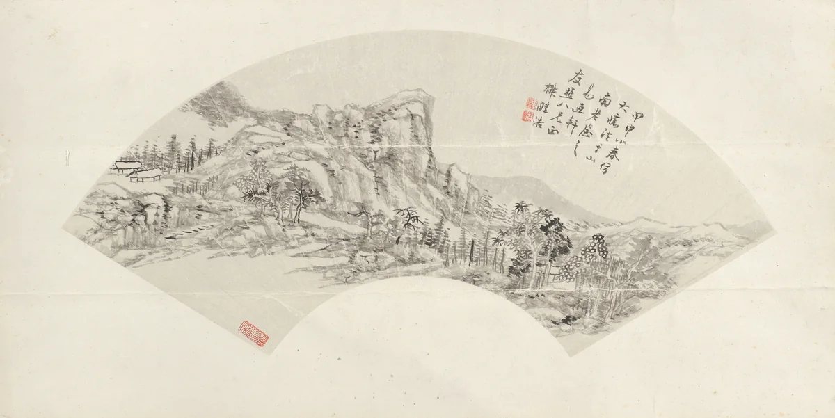 Landscape by Wang Xuehao, painting, 1824