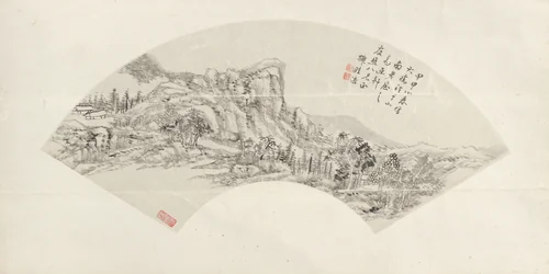 Landscape by Wang Xuehao, painting, 1824