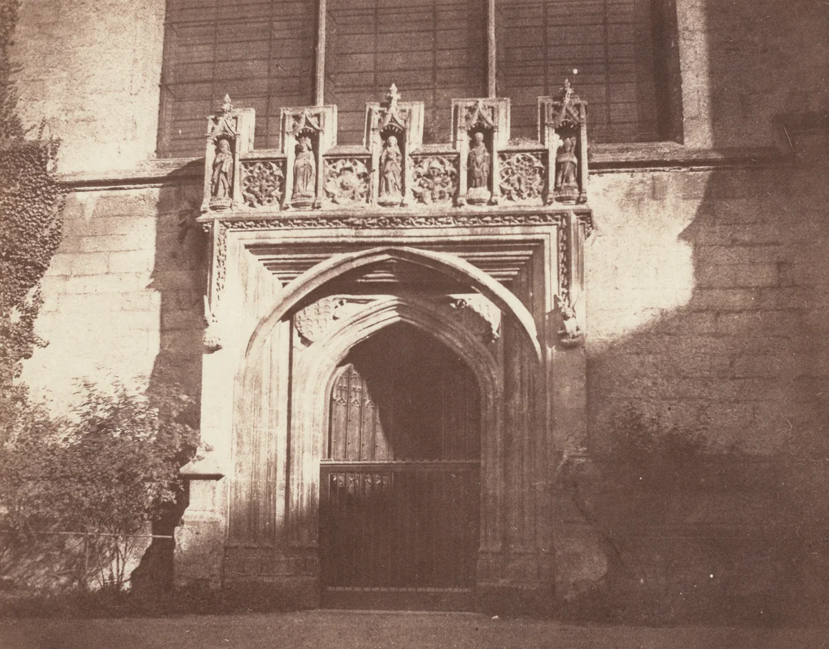 An Ancient Door, Magdalen College, Oxford by William Henry Fox Talbot, photograph, 1843