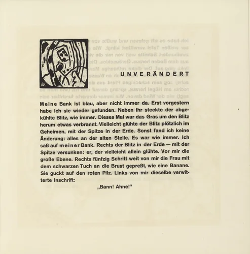 Vignette next to "Unchanged" (Vignette bei "Unverändert") (headpiece, folio 21) from Klänge (Sounds) by Wassily Kandinsky, illustrated book, 1913