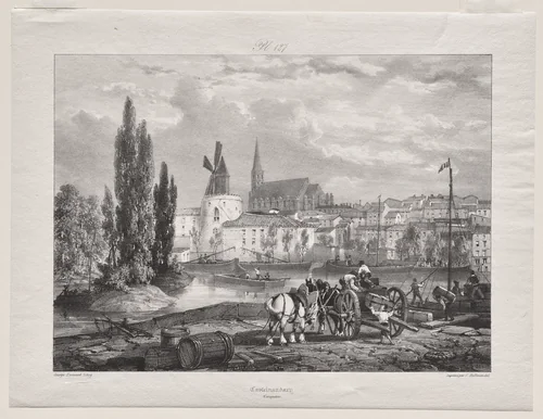 Voyages pittoresques et romantiques dans l'ancienne France (Languedoc II, part I): Castelnaudary by George Barnard, print, 1835