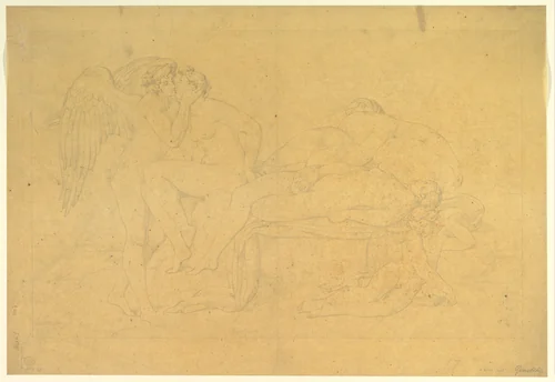 Mythological Scene, from the Legend of Cupid and Psyche by Bonaventura Genelli, drawing, 1718-1868