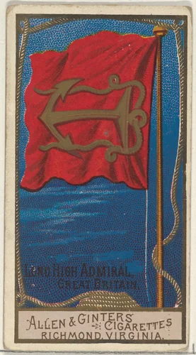 Lord High Admiral, Great Britain, from the Naval Flags series (N17) for Allen & Ginter Cigarettes Brands by Allen & Ginter, print, 1886-1891