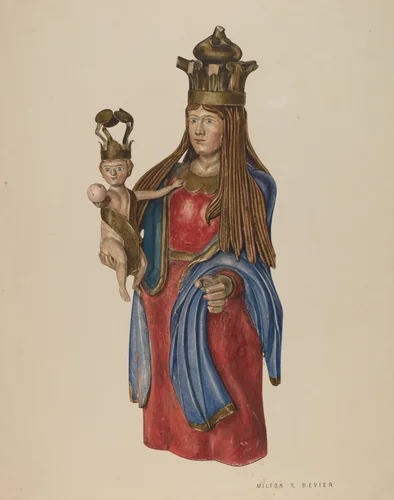 Virgin and Child by Milton Bevier, index of american design, 1939