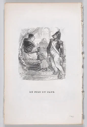 The Son of the Pope, from "The Complete Works of Béranger" by J. J. Grandville, print, 1836