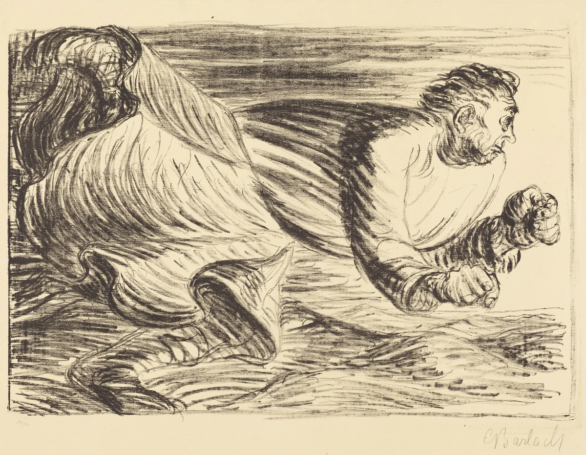The Raging Barbarian by Ernst Barlach, print, 1916-1917