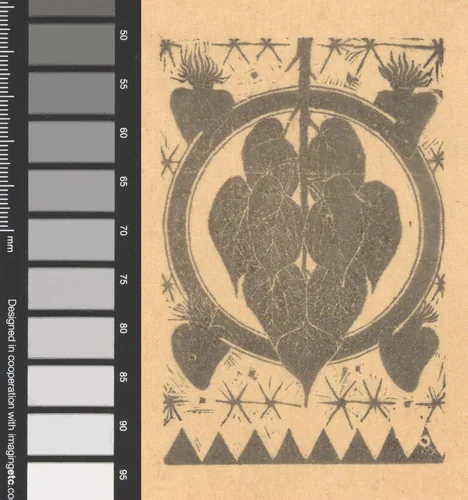 Cirkel met bladeren en heilige harten by Mathieu Lauweriks, print, 1895