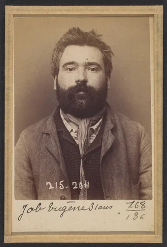 Job. Eugène, François. 31 ans, né à Paris Xle. Chaisier. Anarchiste. 6/3/94. by Alphonse Bertillon, photograph, 1894