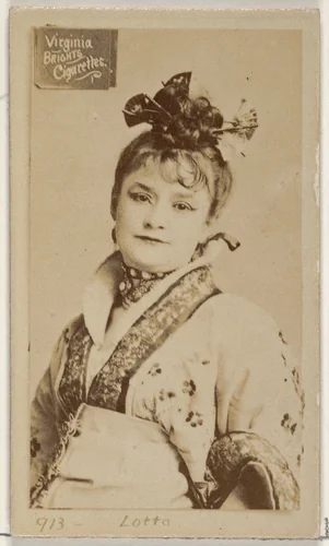 Card 913, Lotta, from the Actors and Actresses series (N45, Type 2) for Virginia Brights Cigarettes by Allen & Ginter, photograph, 1885-1891