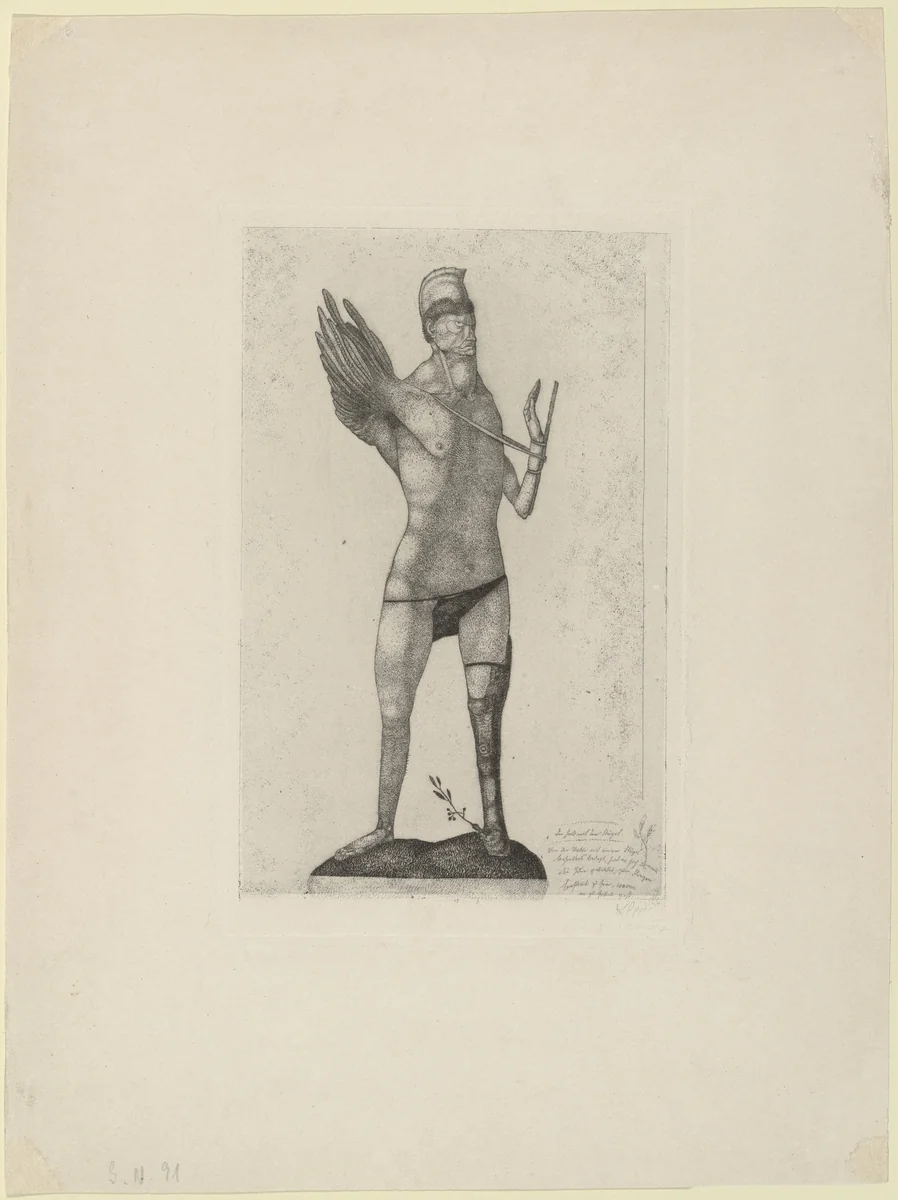 Der Held mit dem Flügel (The Hero with the Wing) from the series Inventions (Inventionen) by Paul Klee, print, 1905
