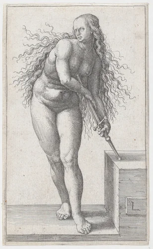 Lucretia by Lucas van Leyden, print, 1510-1520