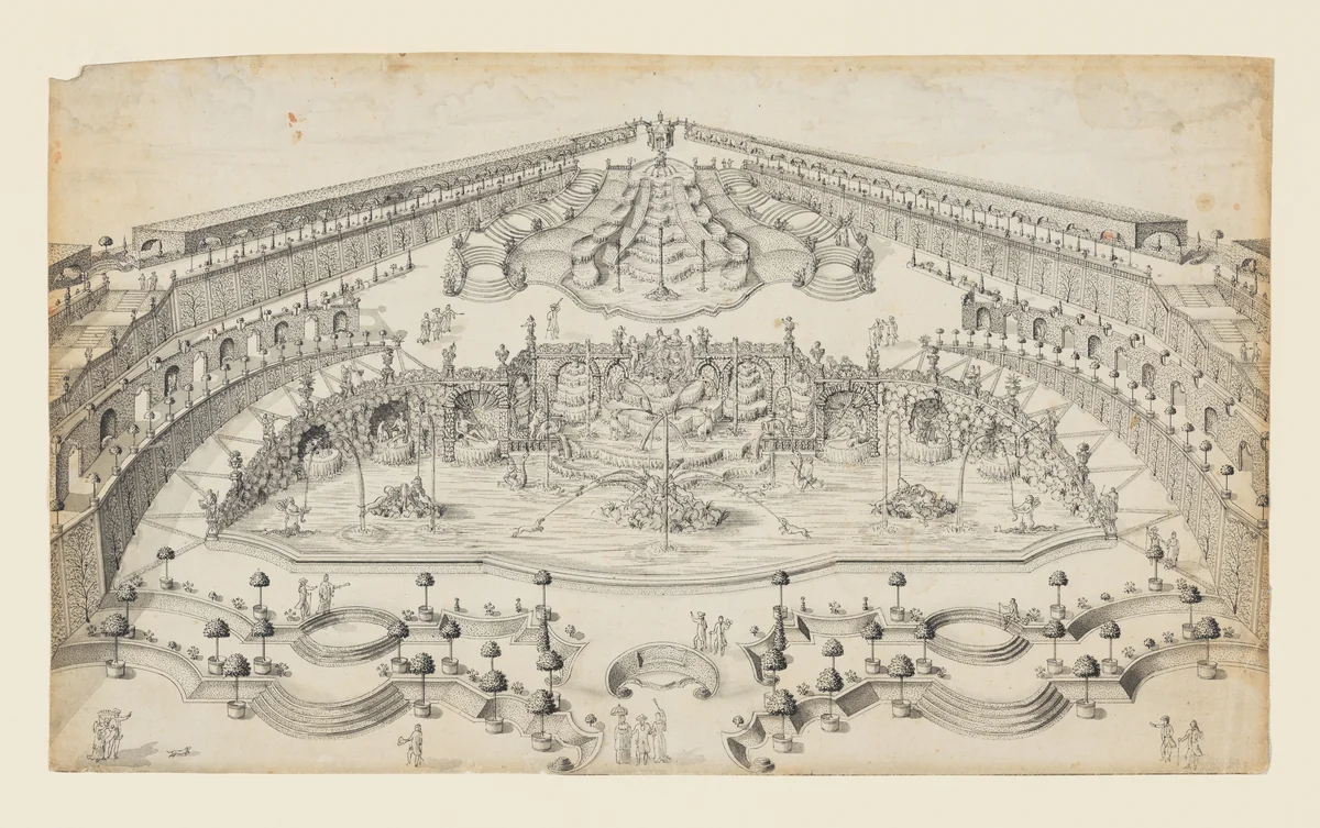 The East Garden at the Würzburg Residence by Johann Prokop Mayer, drawing, 1769-1779