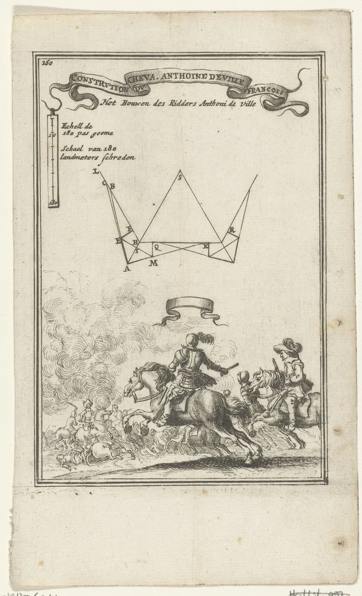 Illustratie voor 'Den Arbeid van Mars' van Allain Manesson Mallet by Romeyn de Hooghe, print, 1672