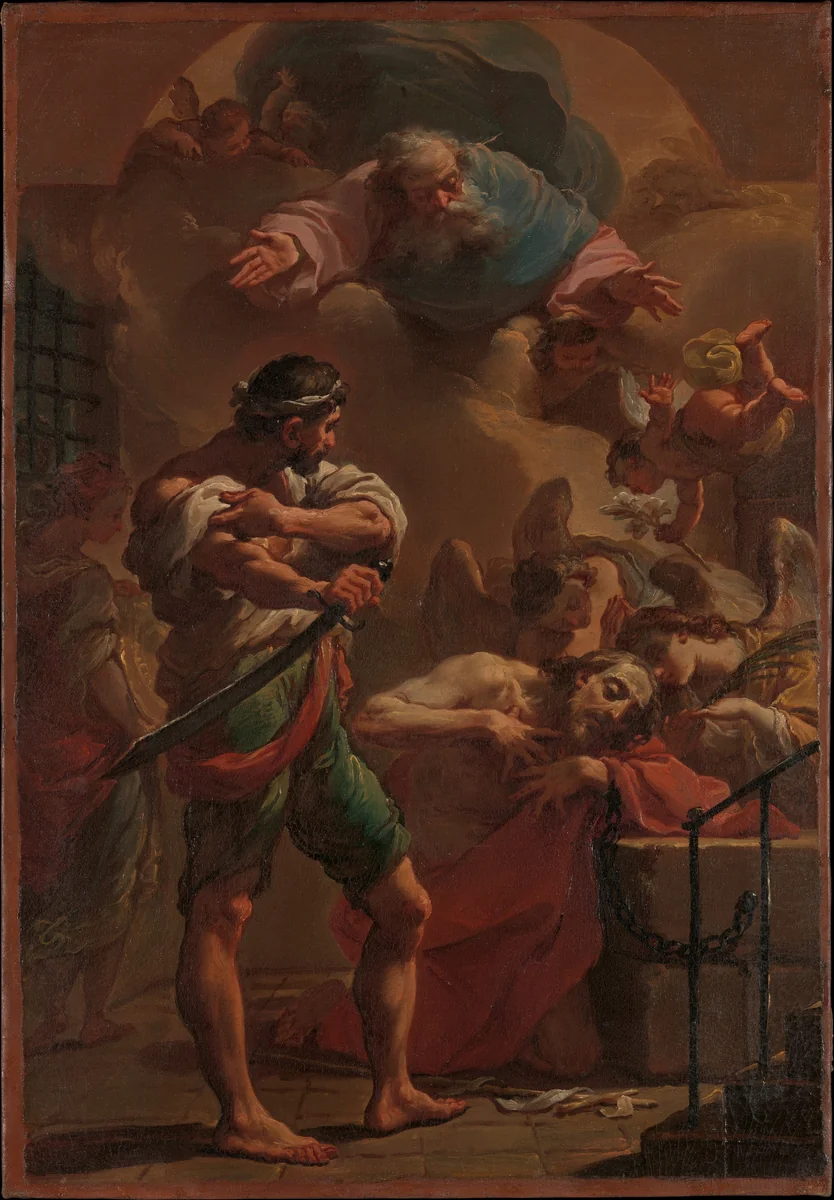 The Execution of Saint John the Baptist by Ubaldo Gandolfi, painting, 1765-1775