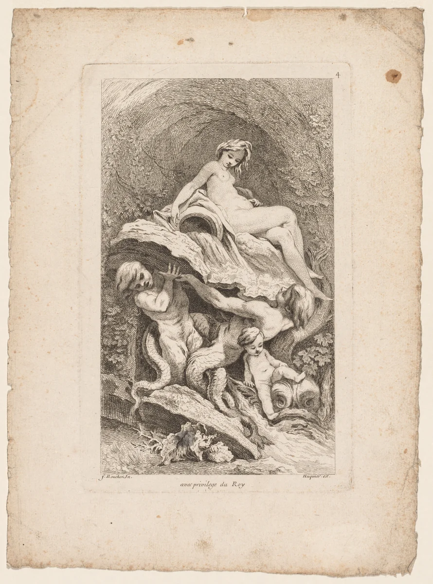 Book of Fountains: No. 4 by Gabriel Huquier, print, 1731-1741