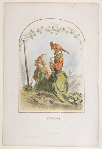 Capucine, from "Les Fleurs Animées" by J. J. Grandville, print, 1820-1870