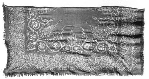 Shawl by India, textile, 1801-1900